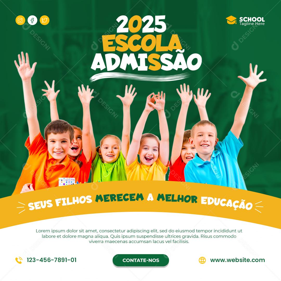 Volta Ás Aulas 2025 Escola Admissão Social Media PSD Editável