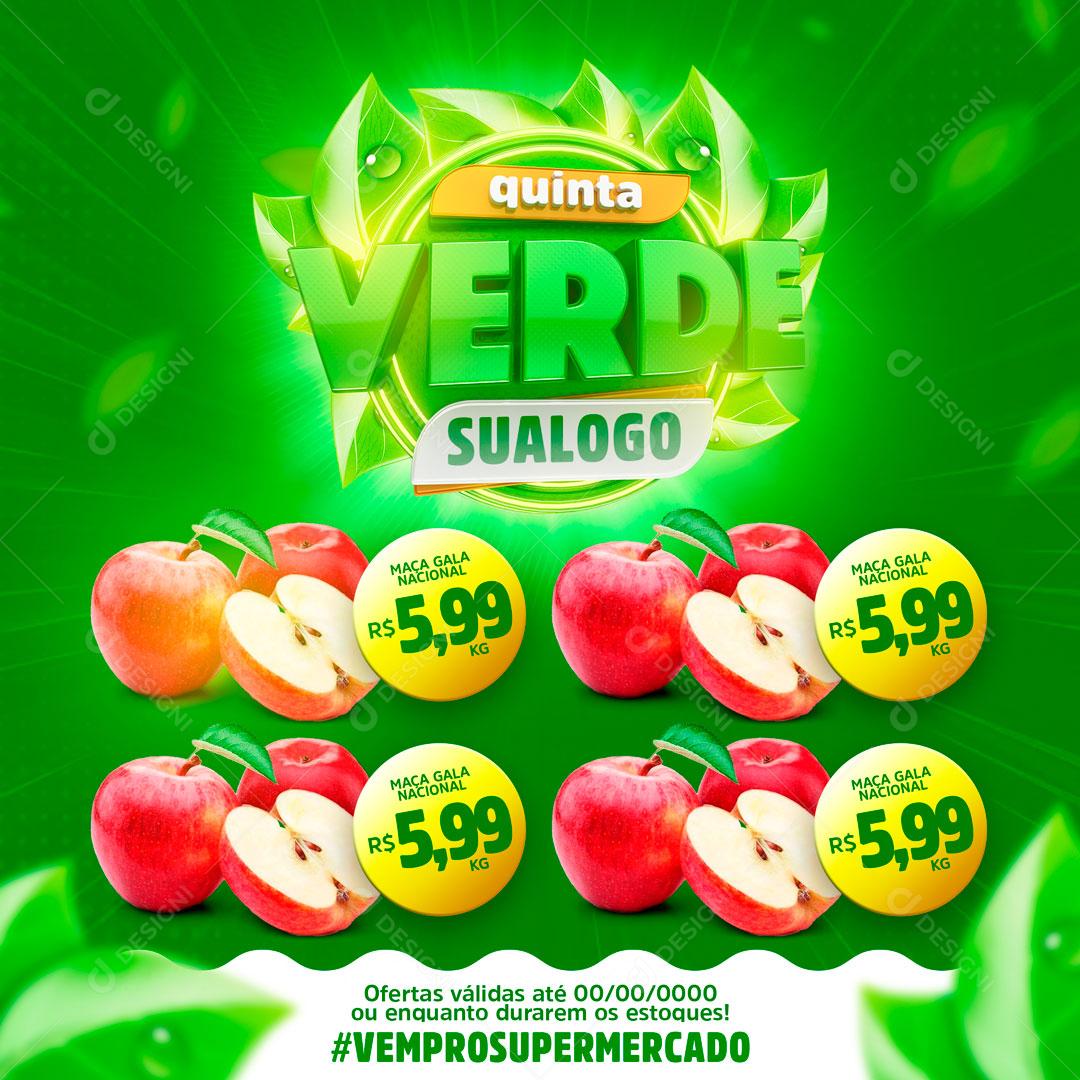 Encarte Quinta Verde Promoção Frutas Verduras Social Media PSD Editável