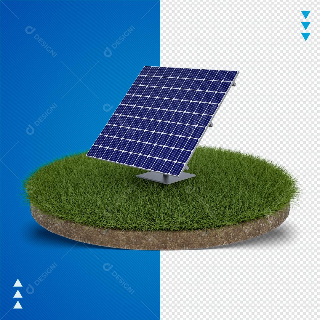 Elemento 3D Para Composição Placa De Energia Solar PSD Editável