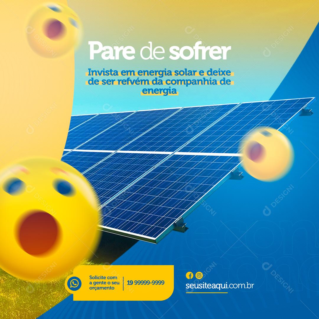 Social Media Pare De Sofrer Energia Solar PSD Editável