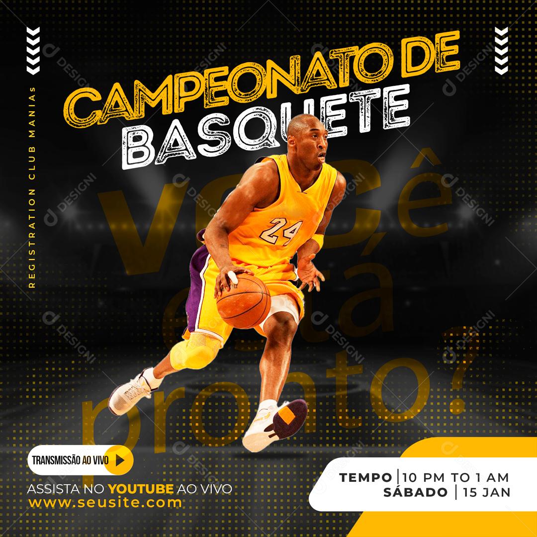 Campeonato De Basquete Jogos Social Media PSD Editável [download] - Designi