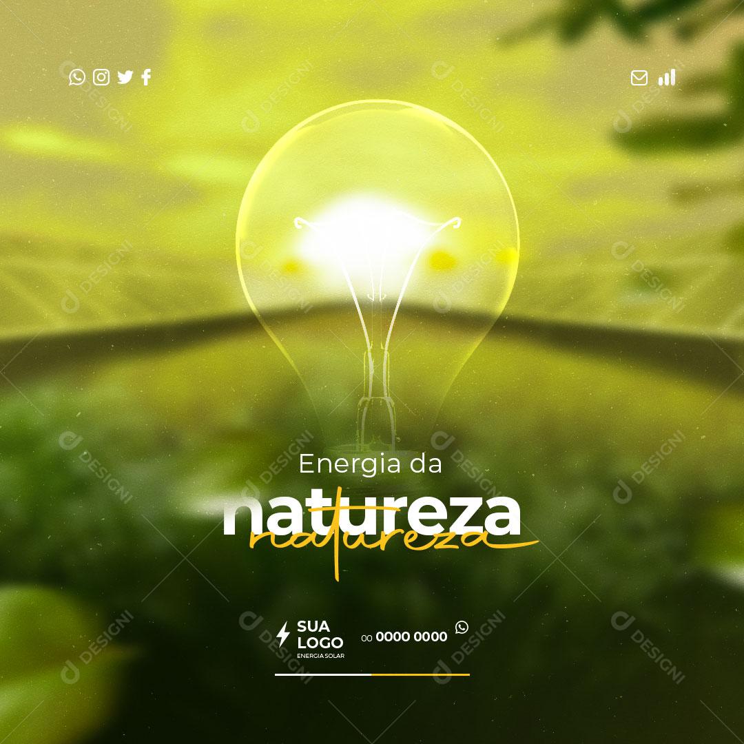 Social Media Energia Solar Energia da Natureza PSD Editável