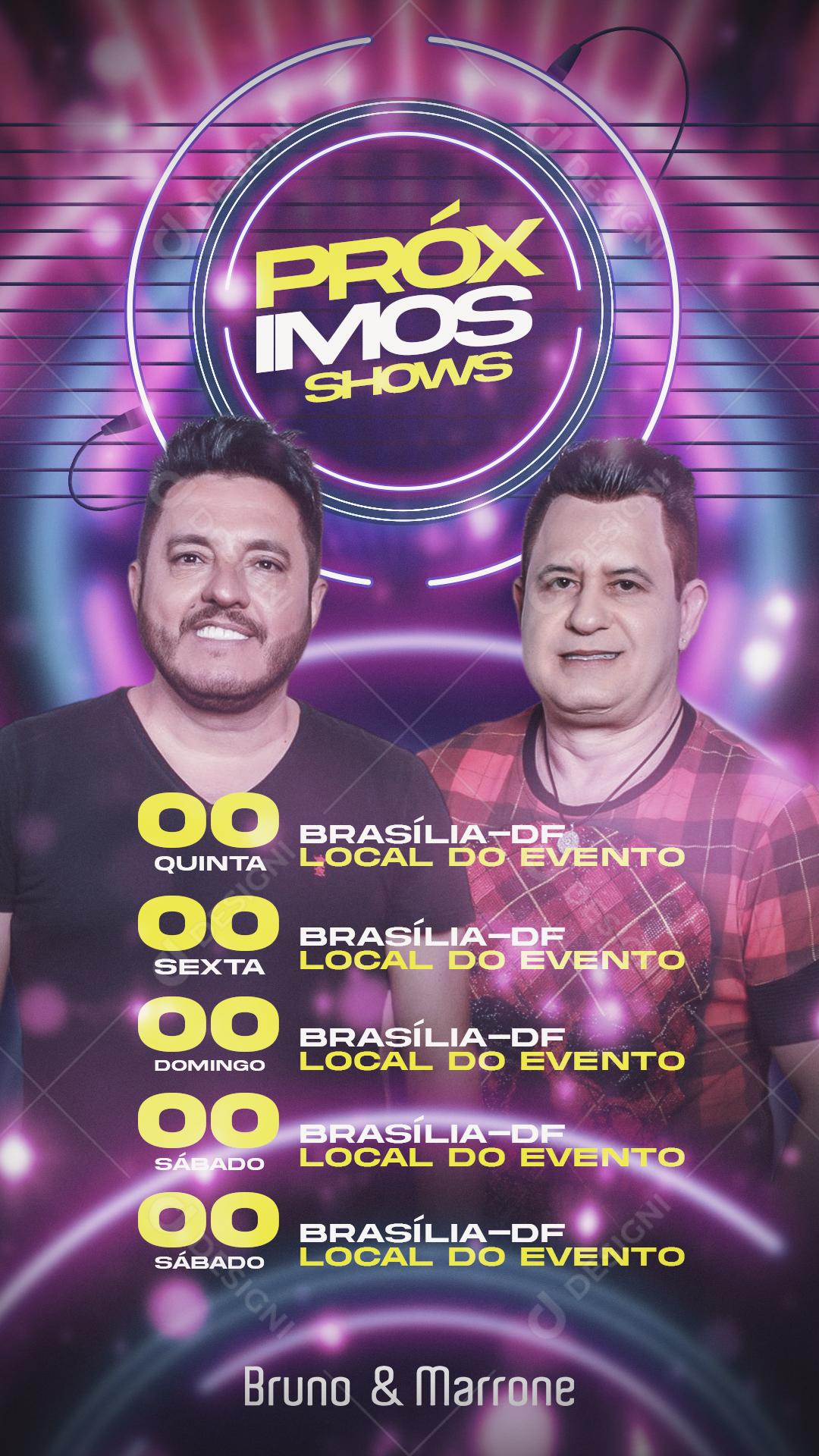 Flyer Proximos Shows Bruno E Marrone Social Media PSD Editável