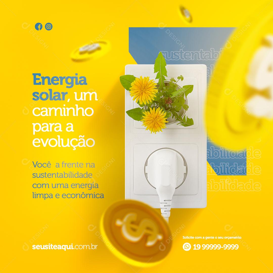 Social Media Energia Solar Um Caminho Para Evolução PSD Editável
