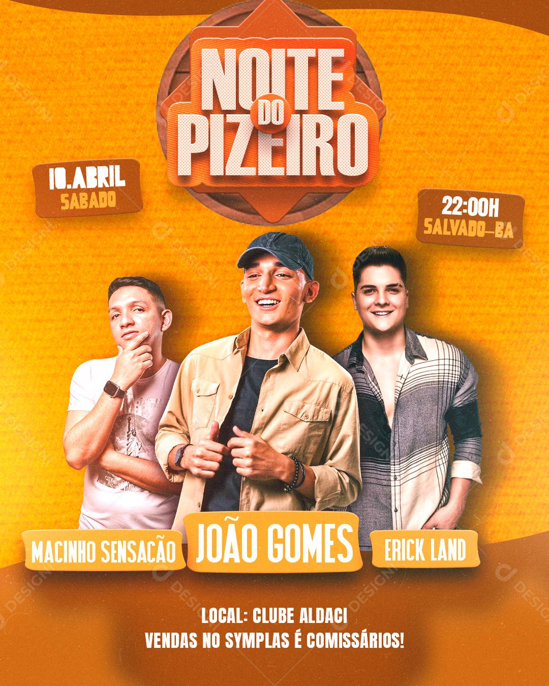 Flyer Noite Do Pizeiro Shows Social Media PSD Editável