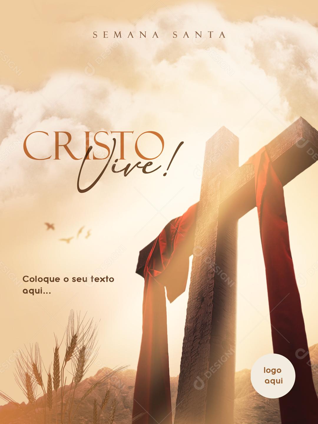 Cristo Vive Semana Santa Social Media PSD Editável