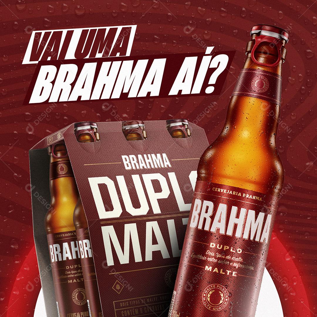 Social Media Vai Uma Brahma Ai Cervejas Bar Bares PSD Editável