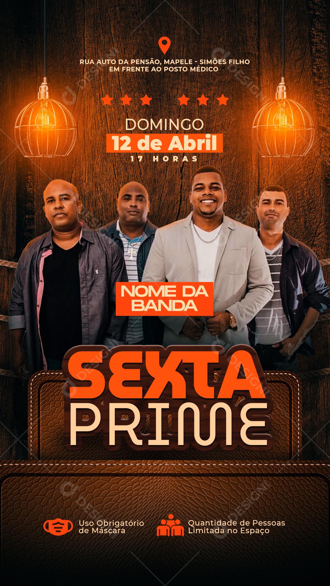 Flyer Sexta Prime Domingo 12 De Abril Social Media PSD Editável