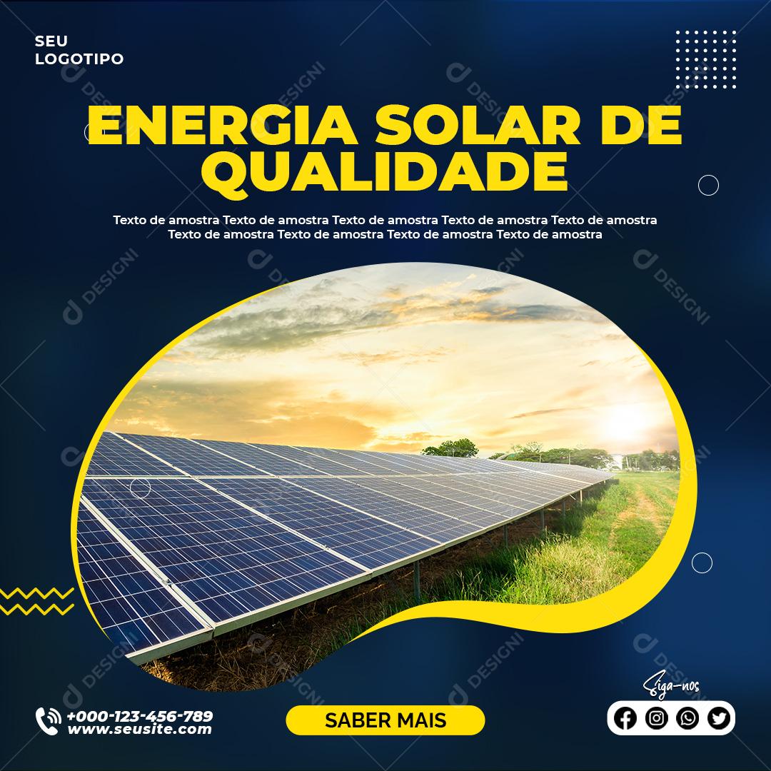 Energia Solar De Qualidade Social Media PSD Editável