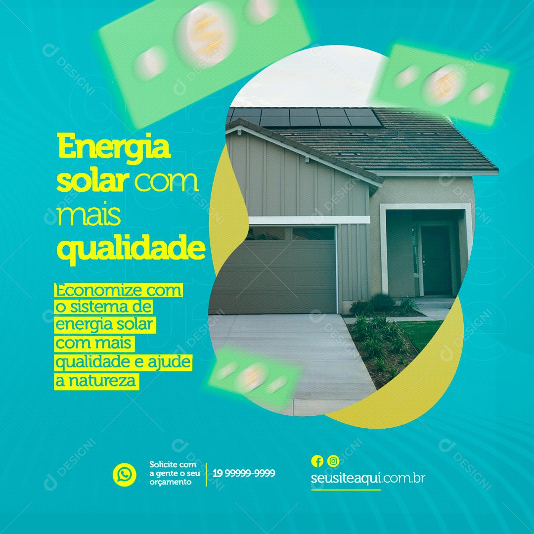 Social Media Energia Solar com miais Qualidade PSD Editável