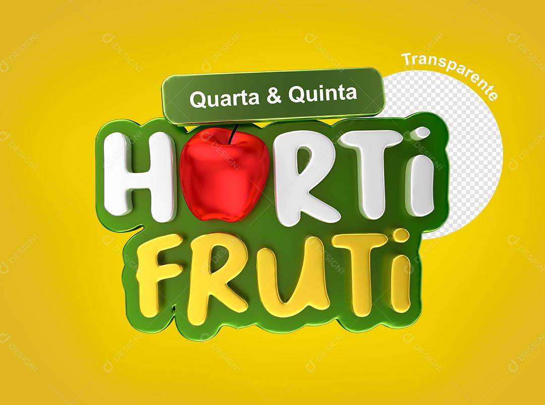 Selo 3D Horti Fruti Quarta e Quinta Para Composição PSD