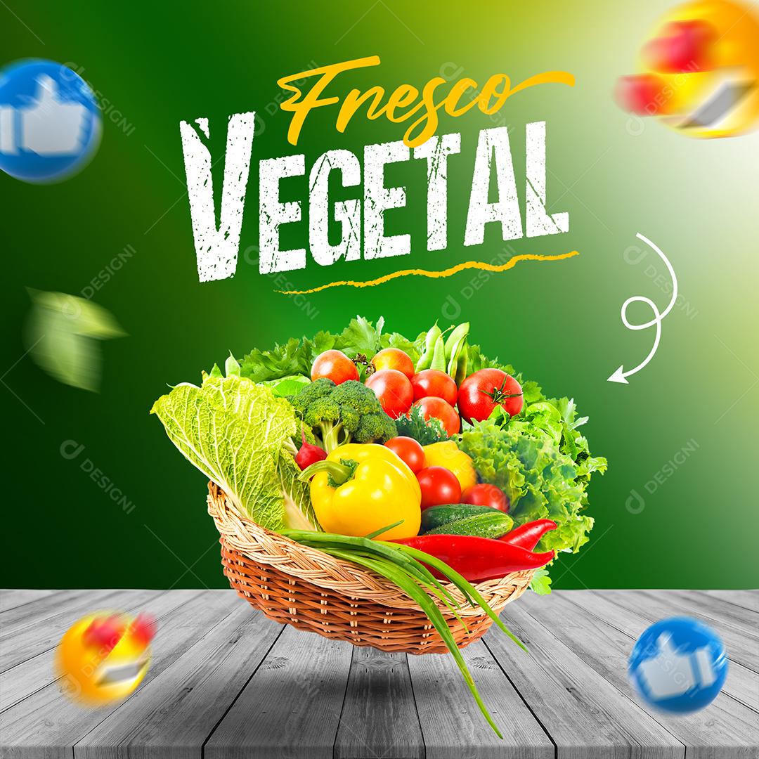 Hortifruti Fresco Vegetal Social Media PSD Editável