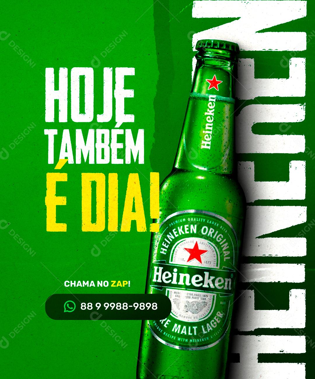 Hoje Também é Dia Heineken Social Media PSD Editável
