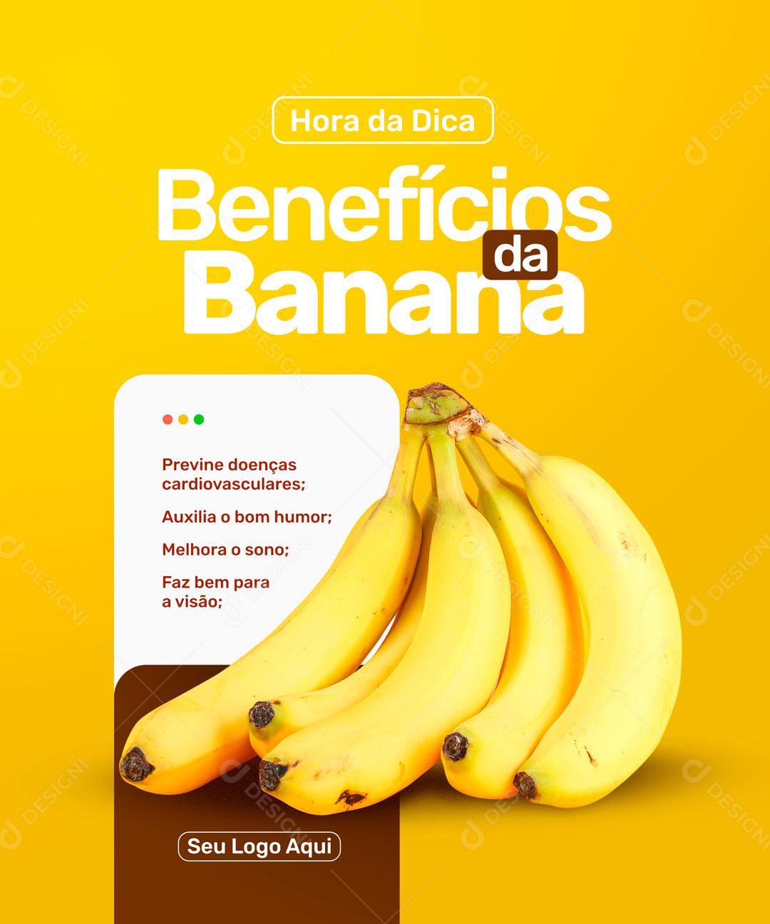 Benefícios Da Banana Conheça Agora No Nosso Perfil Social Media PSD Editável