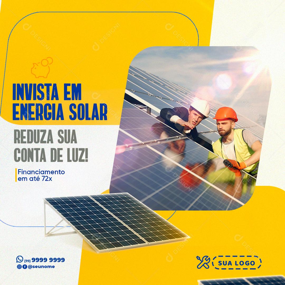 Invista Em Energia Solar Social Media PSD Editável