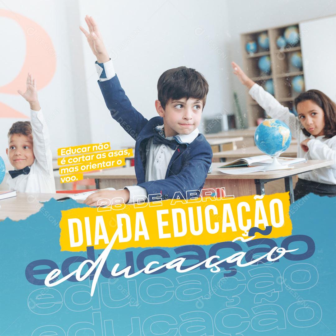 Social Media Dia da Educação 28 de Abril PSD Editável