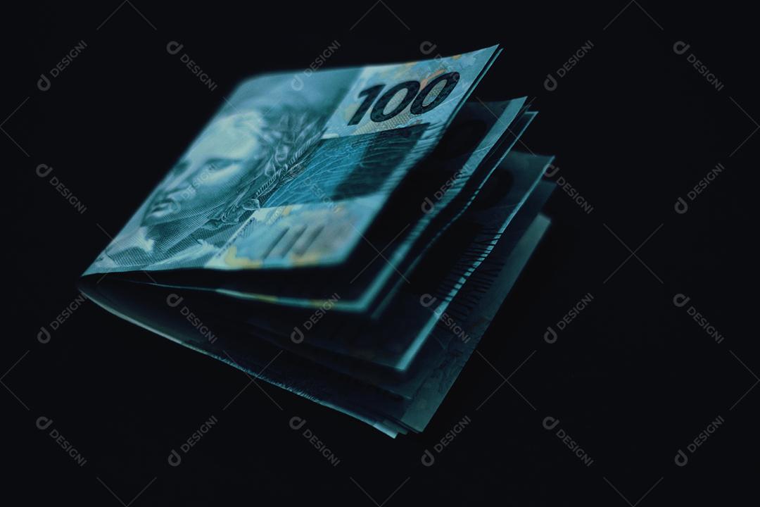 Dinheiro Brasileiro Notas de 100 Reais cedulas