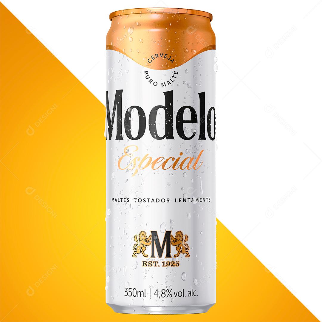 Cerveja Modelo Especial Lata Sleek 350ml Elemento Para Composição PSD  [download] - Designi