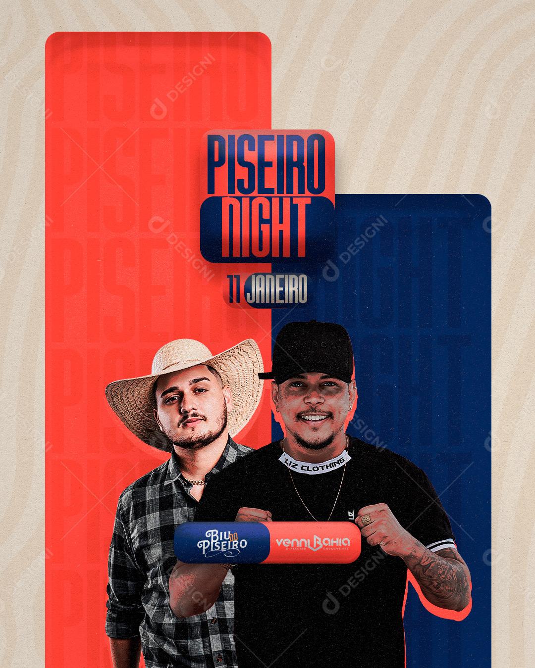 Flyer Peseiro Night Shows Social Media PSD Editável