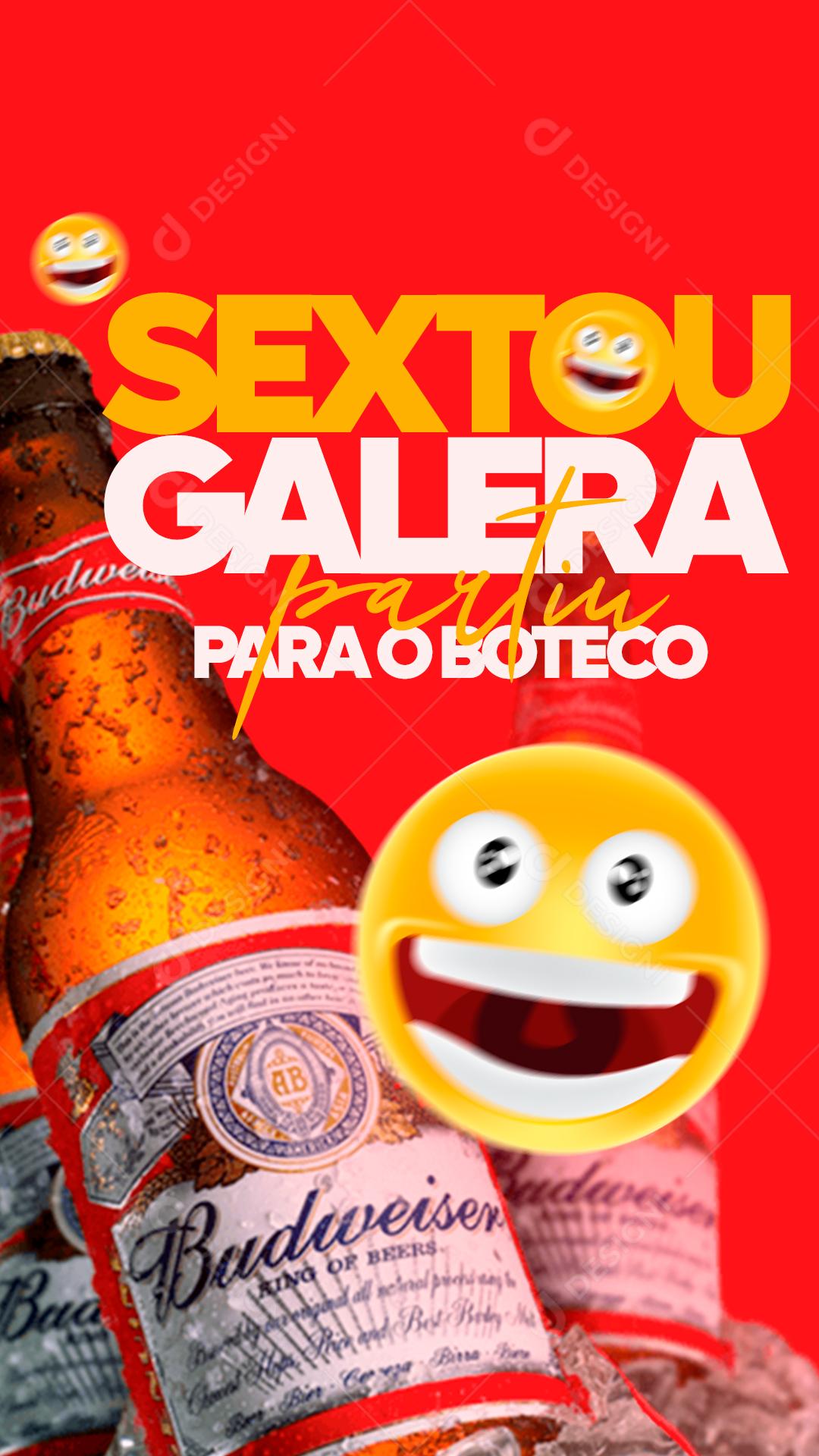 Social Media Story Distribuidora Budweiser Sextou Galera PSD Editável