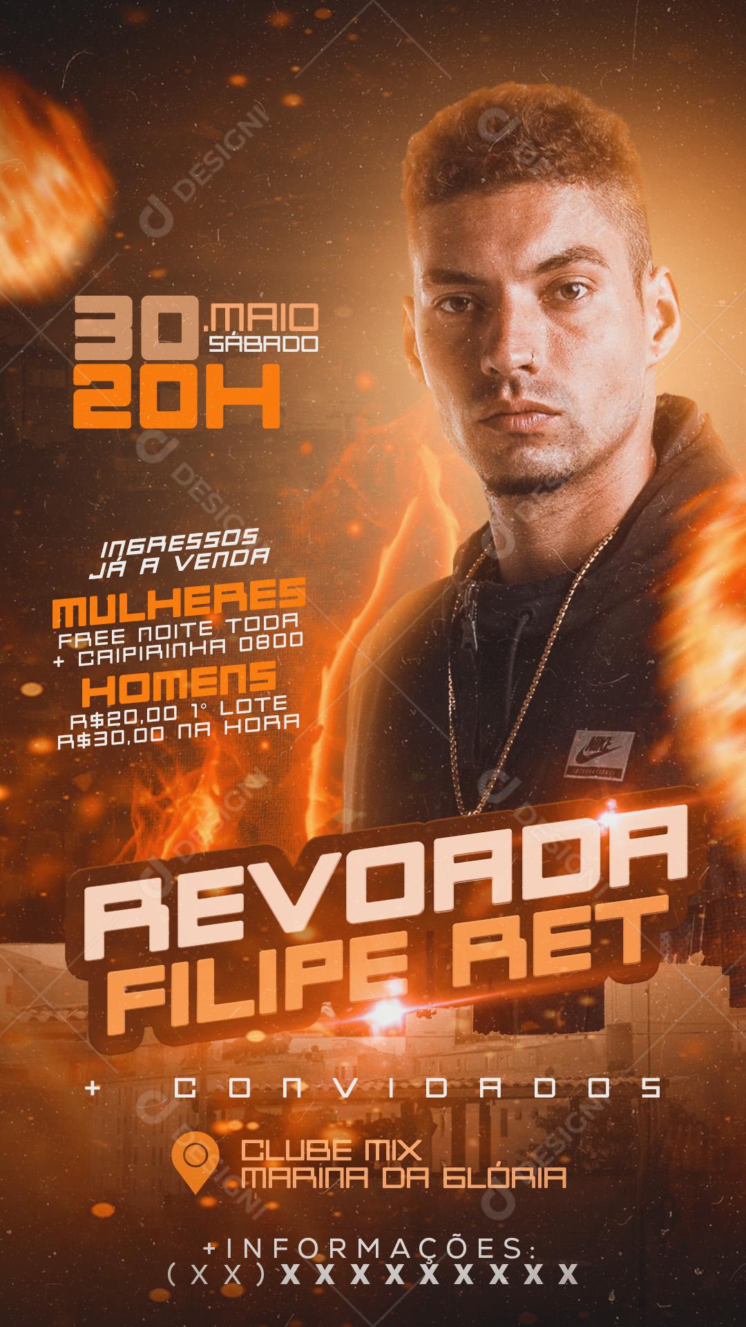 Flyer Revoada Filipe Ret 30 De Maio Social Media PSD Editável