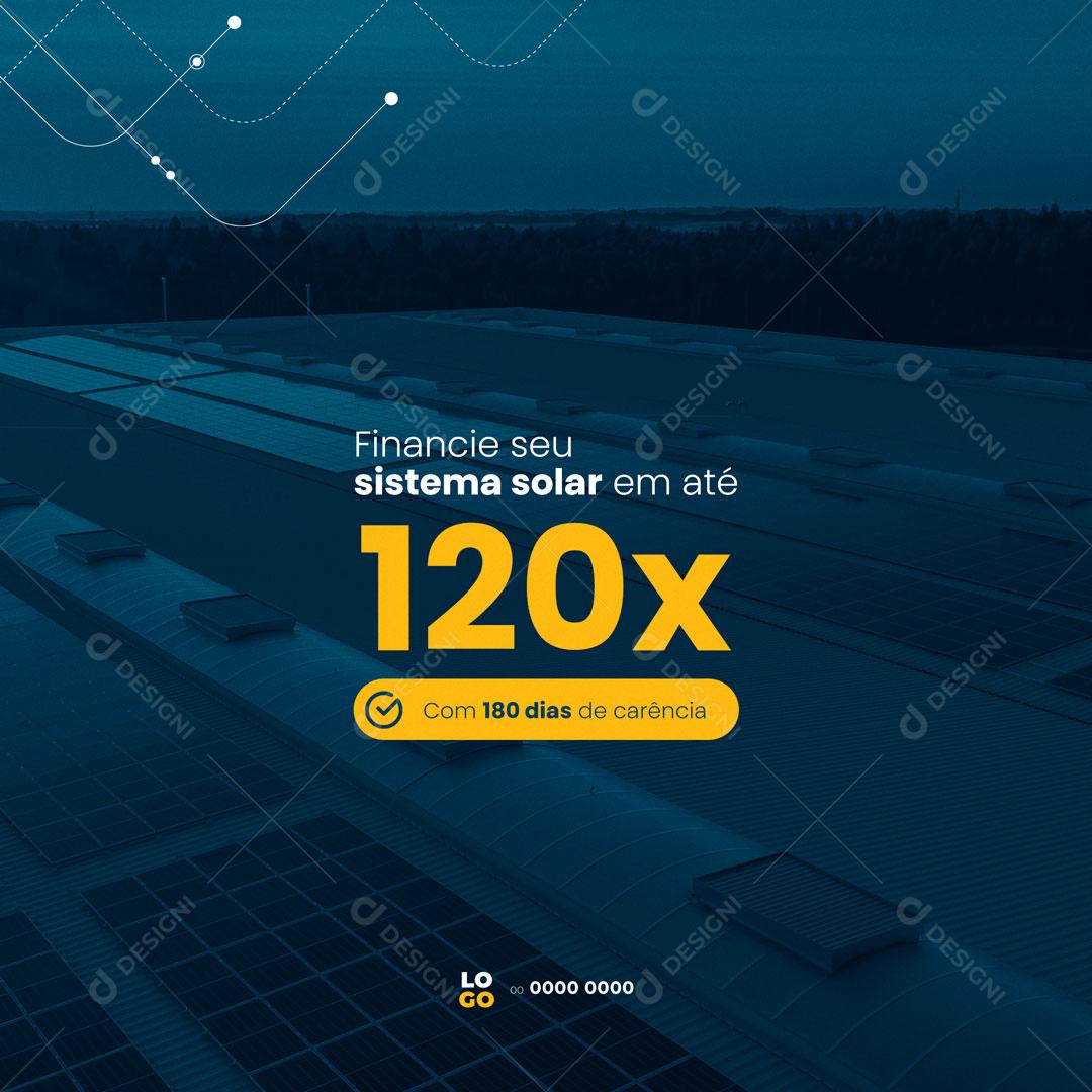 Social Media Energia Solar Energia Financie Seu Sistema Solar PSD Editável