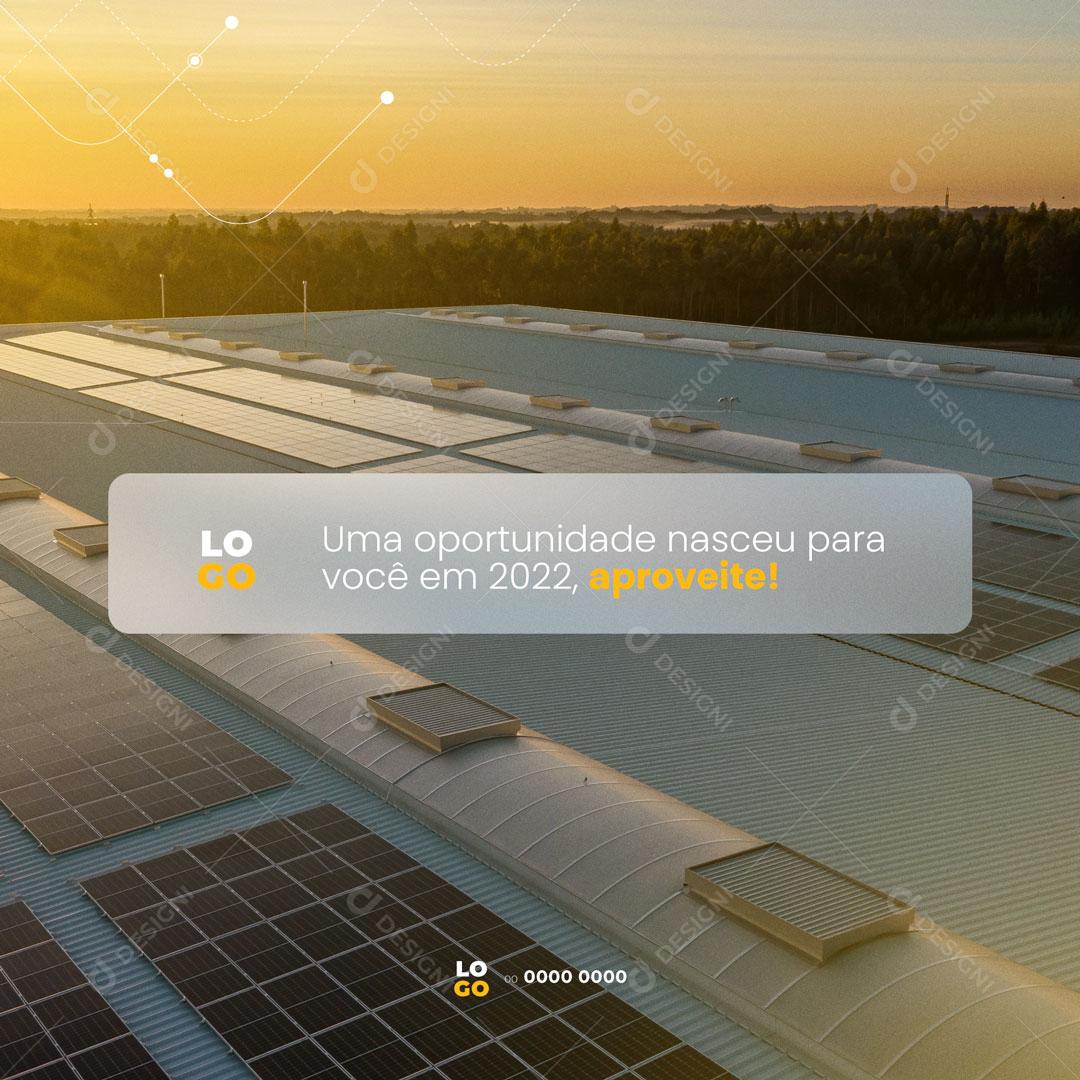 Energia Solar Energia Painéis Solares Placas Social Media PSD Editável