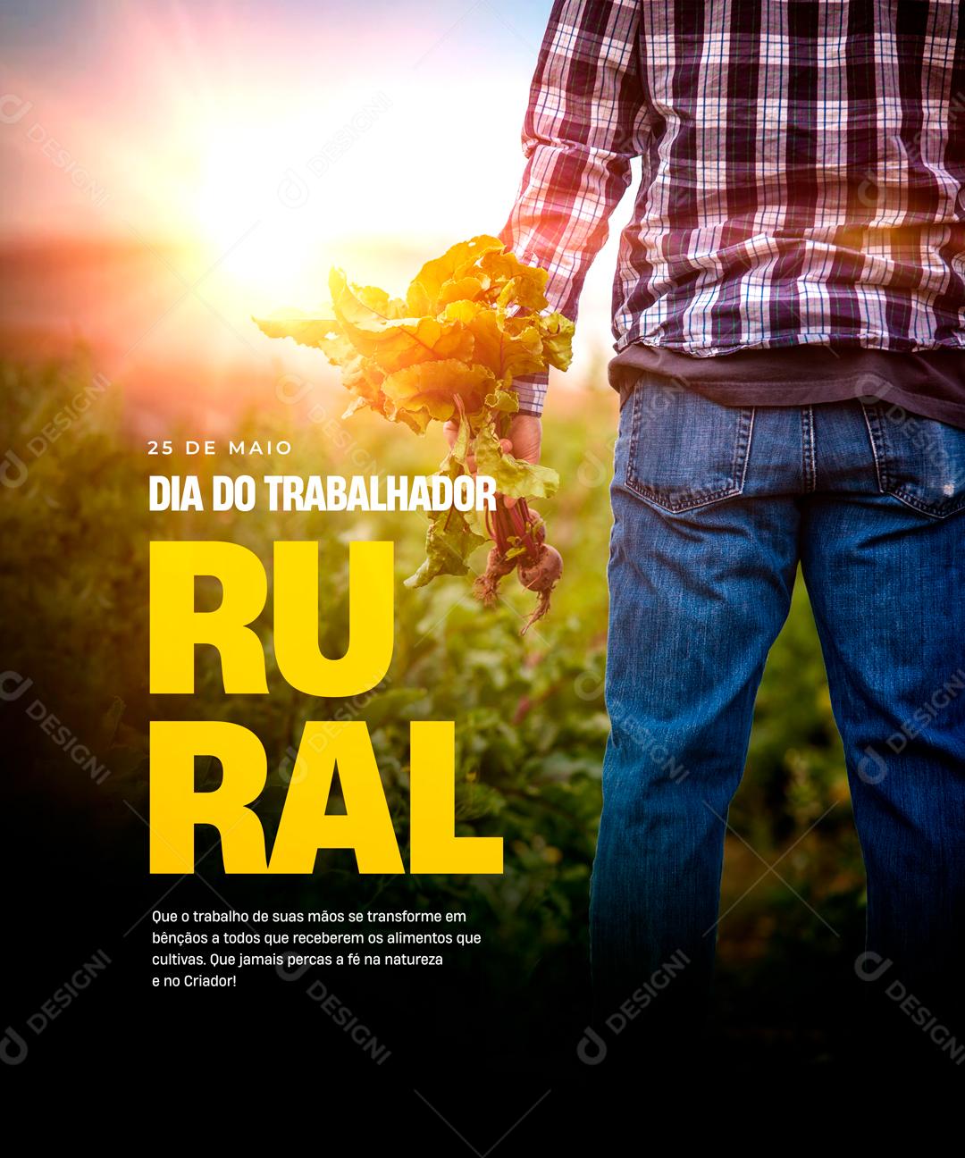 Dia Do Trabalhador Rural 25 De Maio Social Media PSD Editável