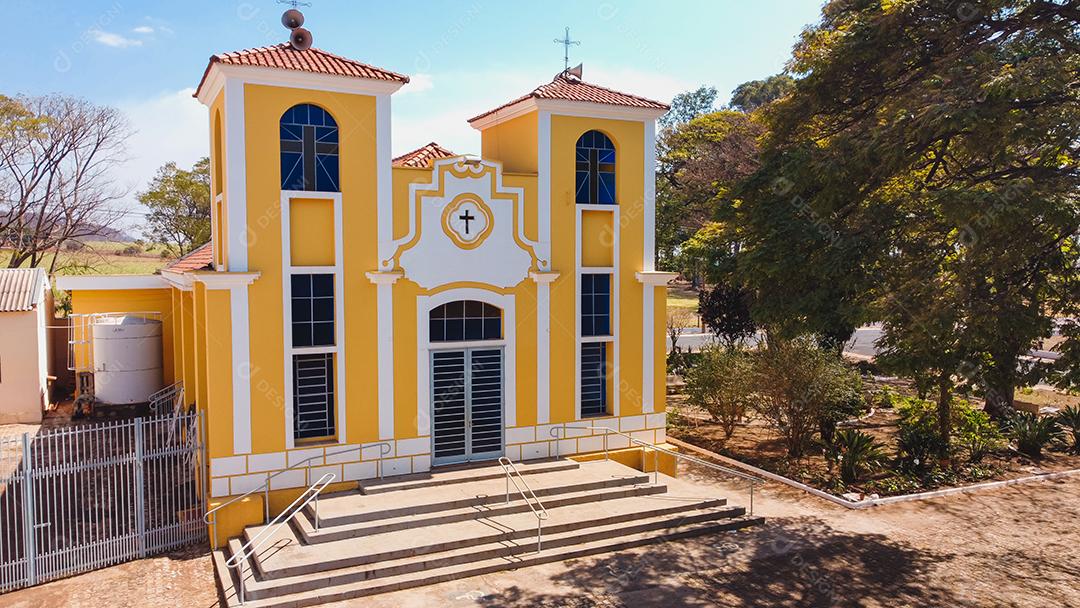 Luís Antonio São Paulo Brasil - 09 de agosto de 2021: Igreja Paroquial de Santa Luzia na cidade de Luís Antonio SP