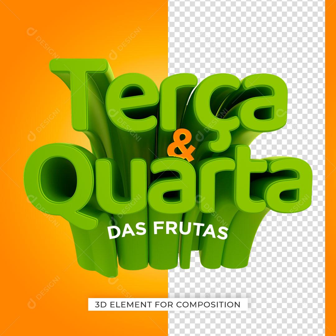 Selo 3D Para Composição Terça e Quarta Das Frutas De Ofertas PSD