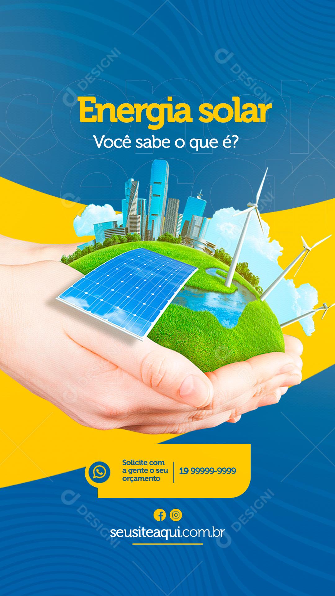 Story Você sabe o Que é Energia Solar Social Media PSD Editável