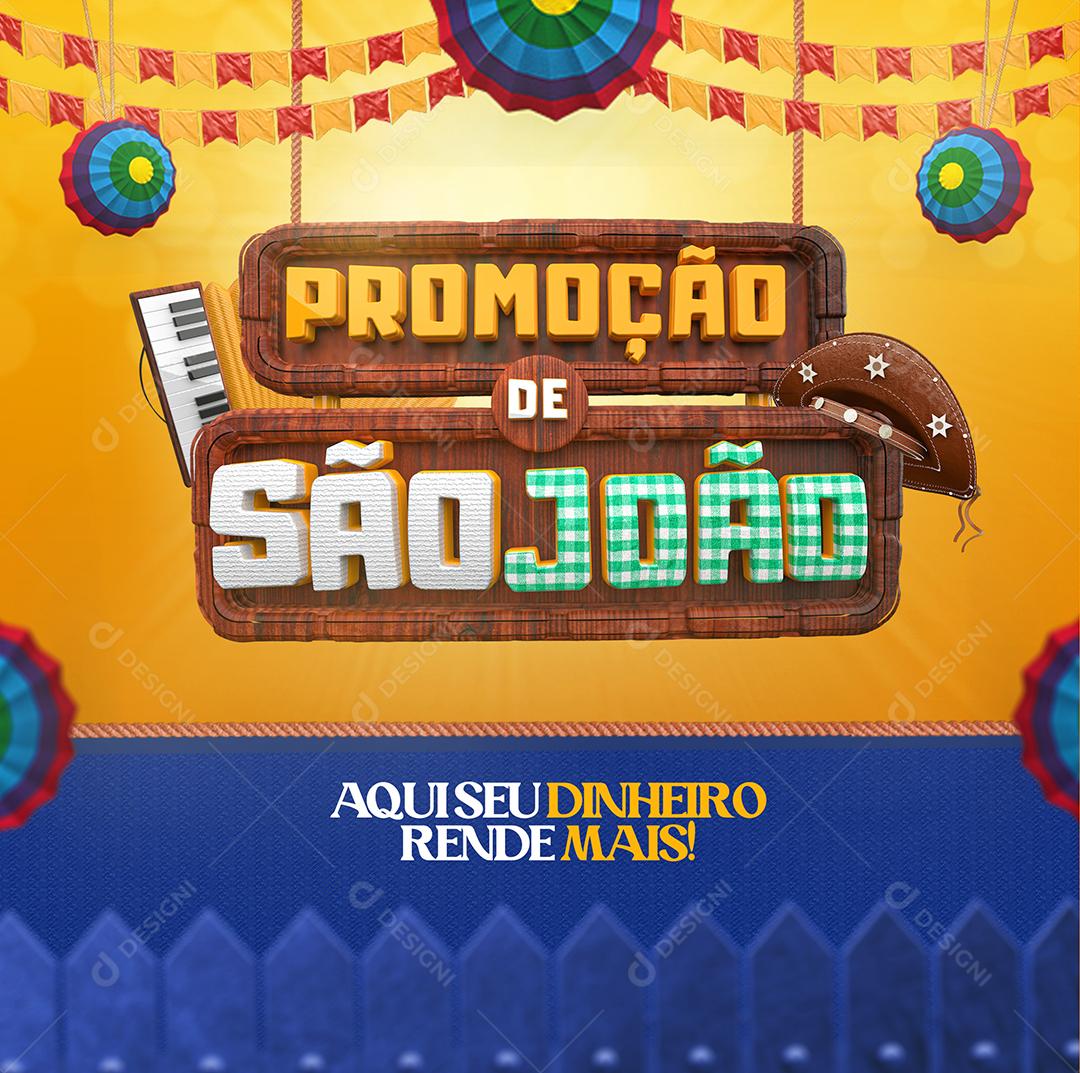 Selo 3D Promoção de São João para Composição PSD