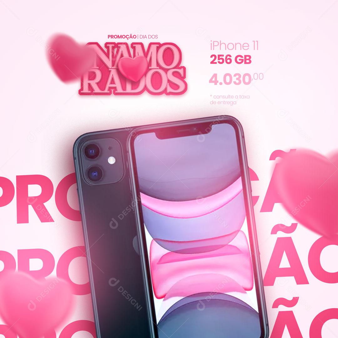 Promoção de Iphone Dia Dos Namorados Social Media PSD Editável