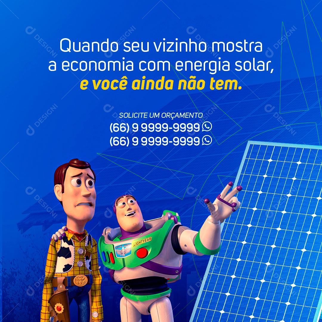 Quando Seu Vizinho Mostra A Economia Com Energia Solar e Você Não Tem Social Media PSD Editável
