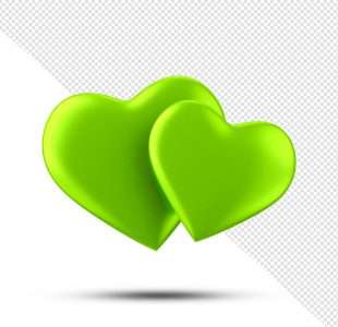 Coração Xadrez Verde Elemento 3D PNG Transparente [download] - Designi