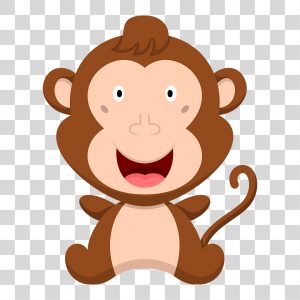 Desenho de filhote de macaco da selva de PNG Transparente