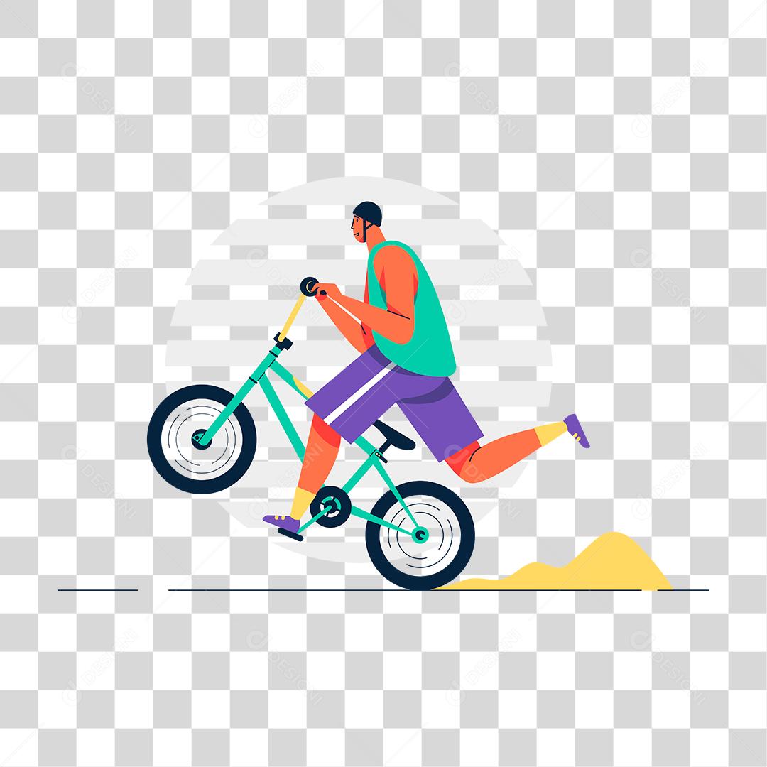 Desenho de homem dando grau de bike [download] - Designi