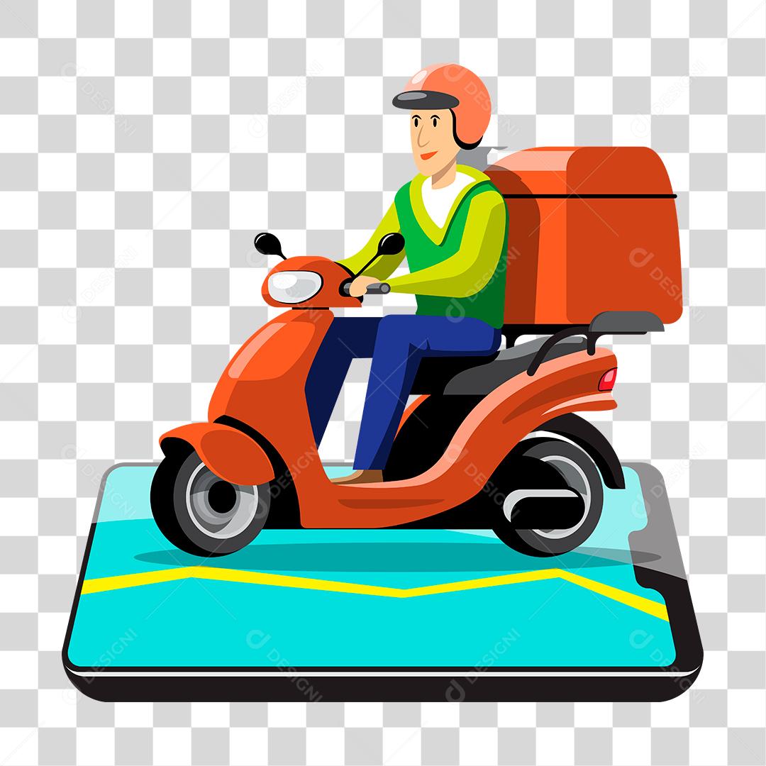 desenho de um motoboy de entregas [download] - Designi