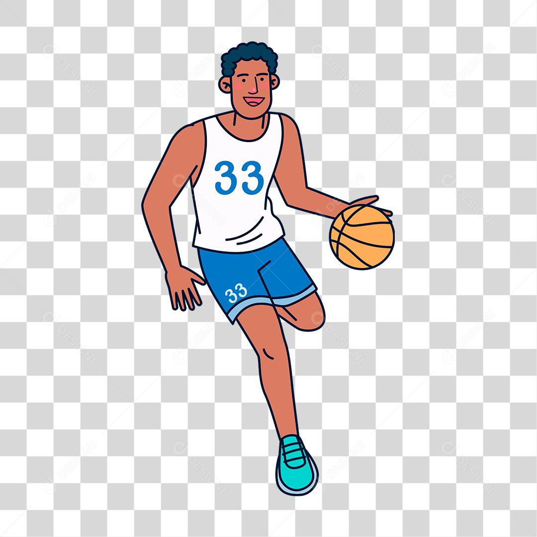 Desenho de homem jogador de basquete [download] - Designi