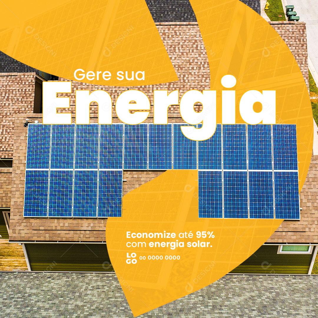 Gere Sua Própria Energia Solar Social Media PSD Editável