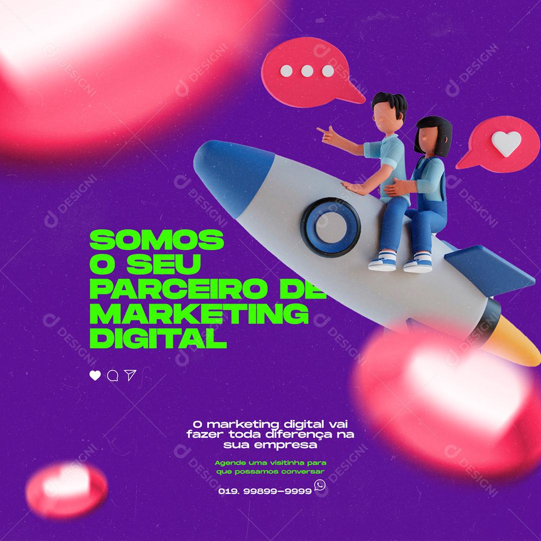 Social Media Somos o seu parceiro de Marketing Digital PSD Editável