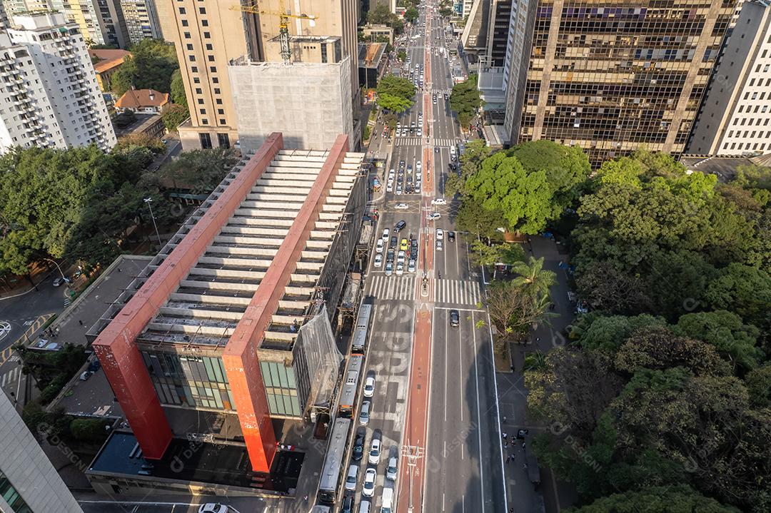 Vista aérea da Avenida Paulista (Avenida Paulista) na cidade de