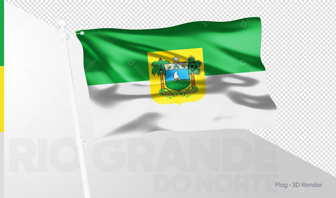 Bandeira Estado Brasileiro Rio Grande do Norte Elemento 3D PSD [download] -  Designi