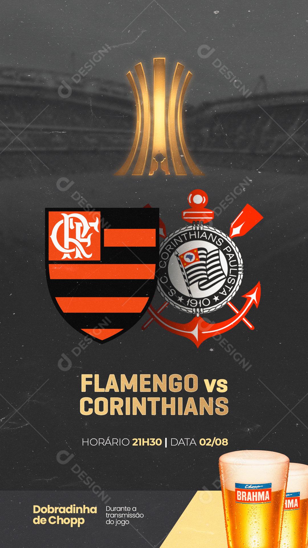 Social Media Jogo de Futebol Corinthians X Flamengo PSD Editável [download]  - Designi