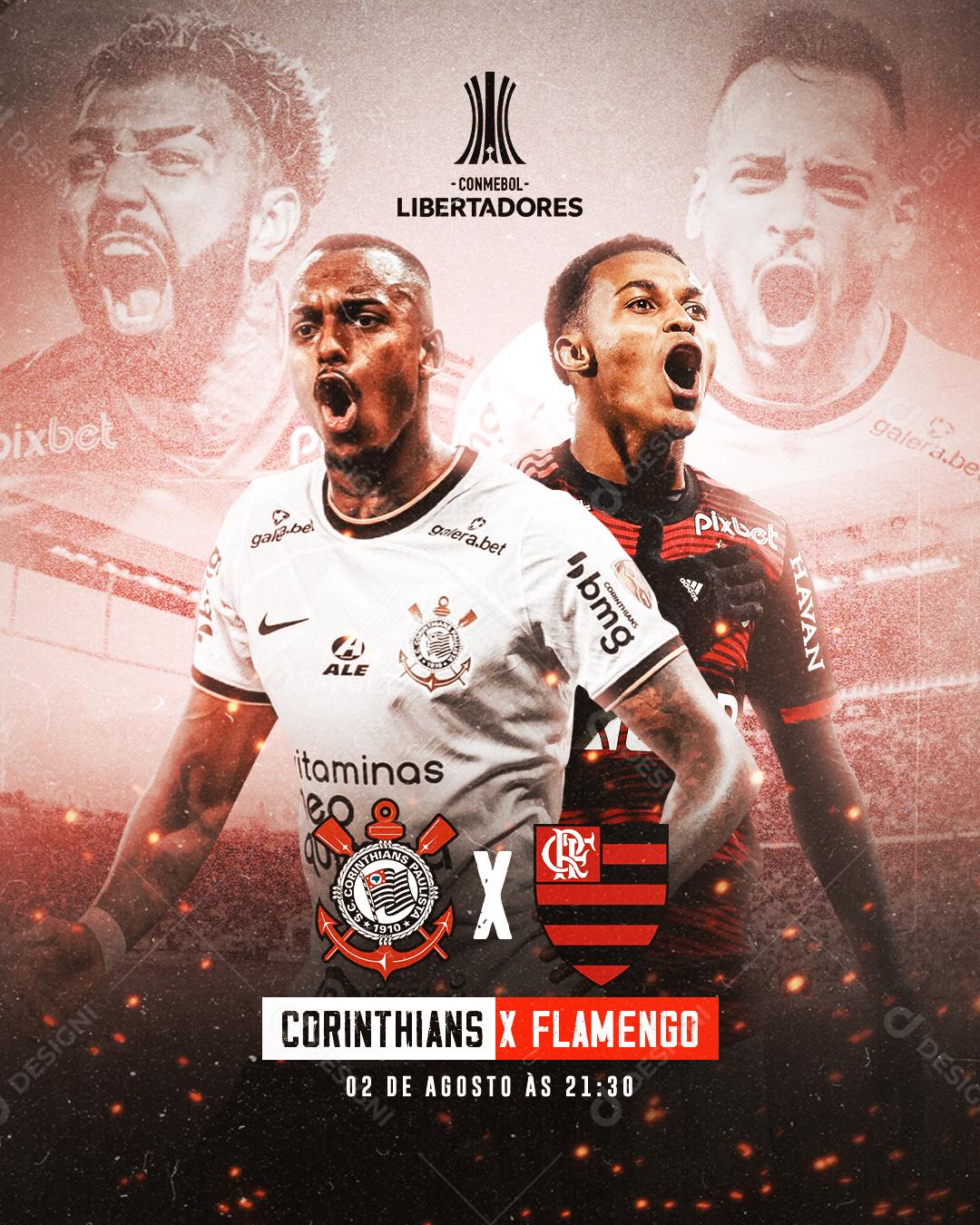 Social Media Jogo de Futebol Corinthians X Flamengo PSD Editável