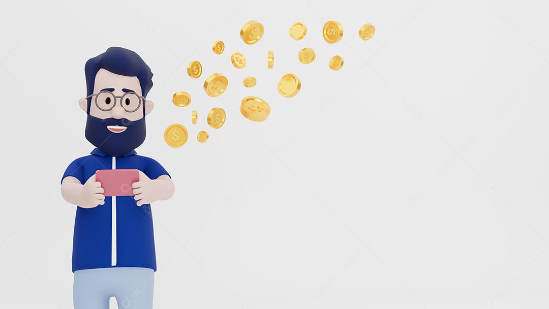 3D Man Play para ganhar dinheiro em jogos para celular criptoativos