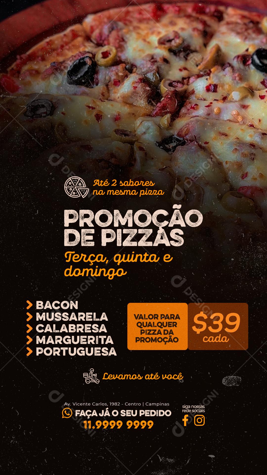 Story Pizzaria Promoção de PIzzas Social Media PSD Editável [download] -  Designi