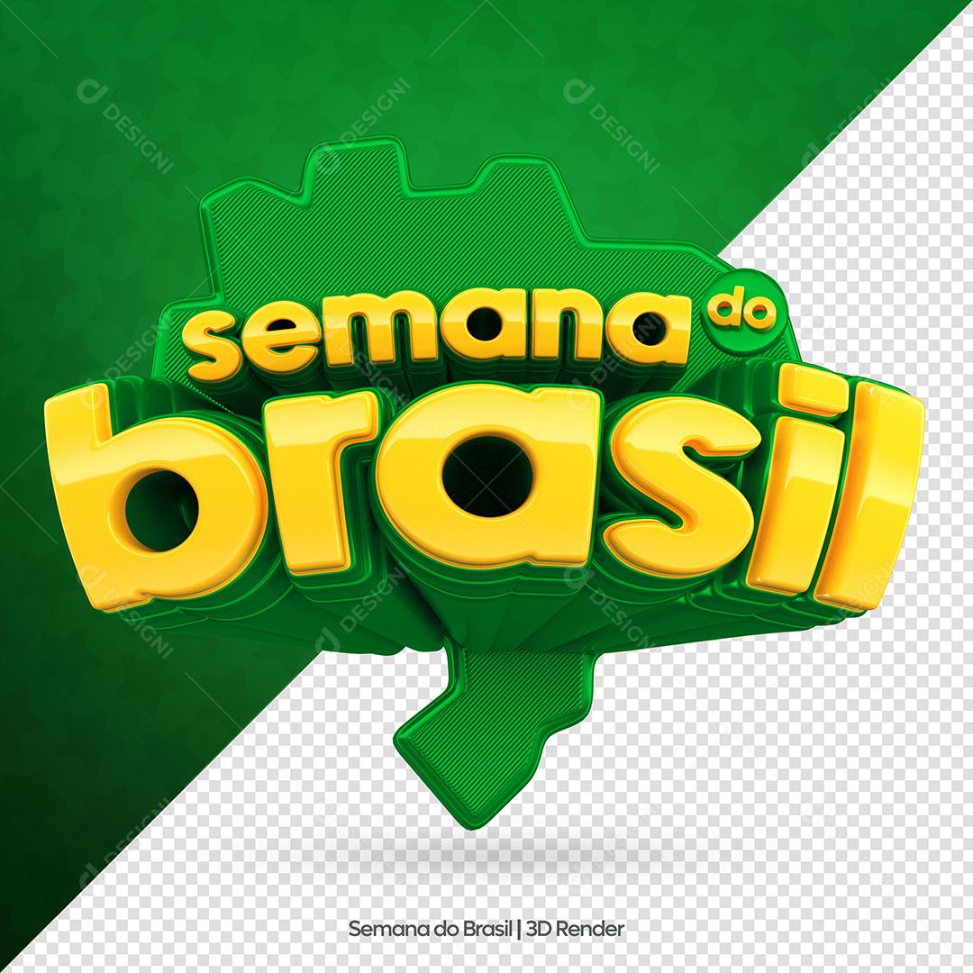 Semana do Brasil Selo 3D Para Composição PSD Editável [download] - Designi