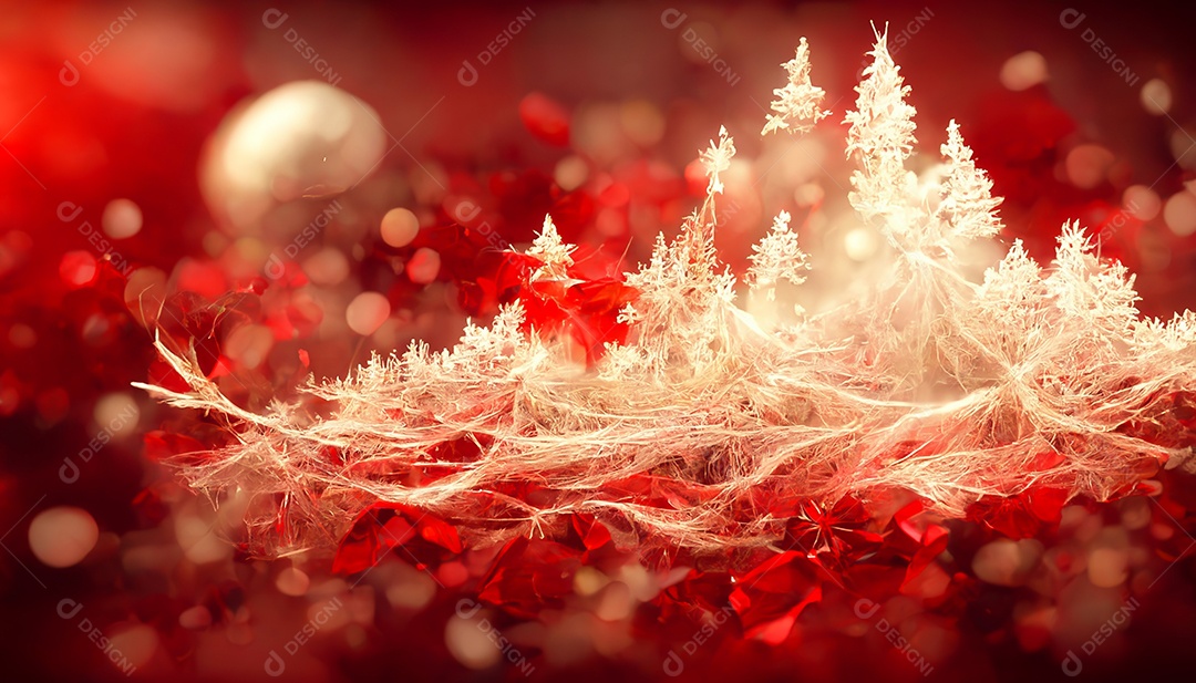 Papel de parede HD de renderização 3D Feliz Natal com fractal vermelho  abstrato [download] - Designi