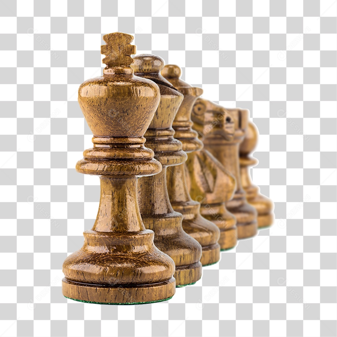 Tabuleiro de xadrez 3d em fundo transparente